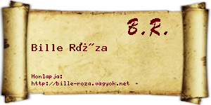 Bille Róza névjegykártya